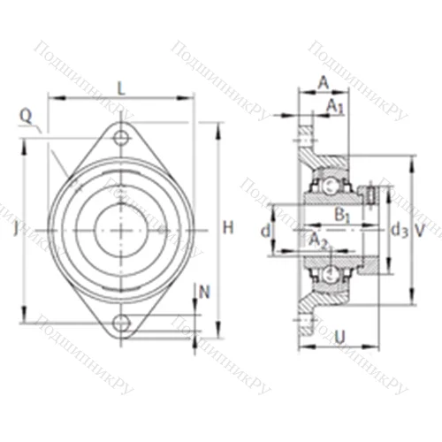 Подшипниковый узел шариковый радиальный RCJT 1-1/2
