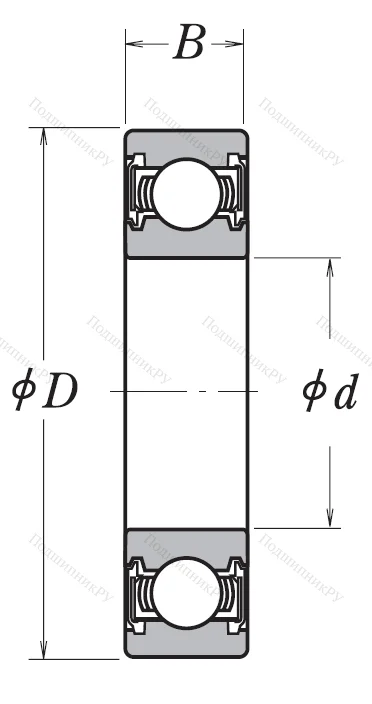 Однорядный шариковый подшипник 6913 VV