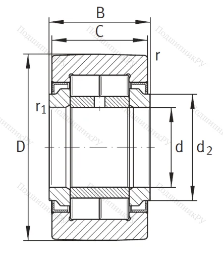 Игольчатый подшипник NUTR 50 A от производителя  INA