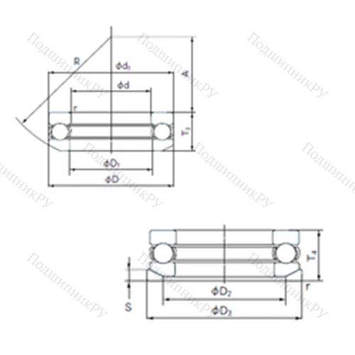 Подшипник шариковый упорный 53268U