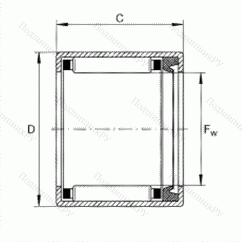Подшипник роликовый игольчатый с одним наружным штампованным кольцом SCE 129-P